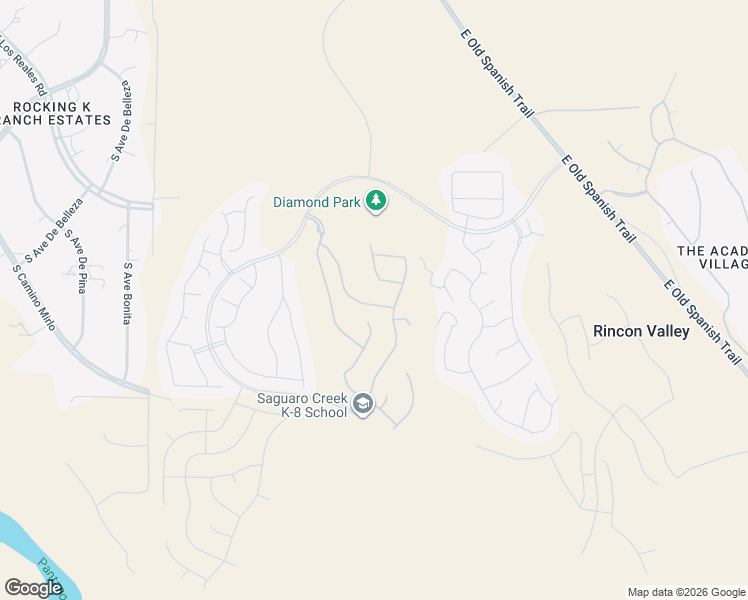 map of restaurants, bars, coffee shops, grocery stores, and more near 7949 South Silver Lillie Way in Tucson
