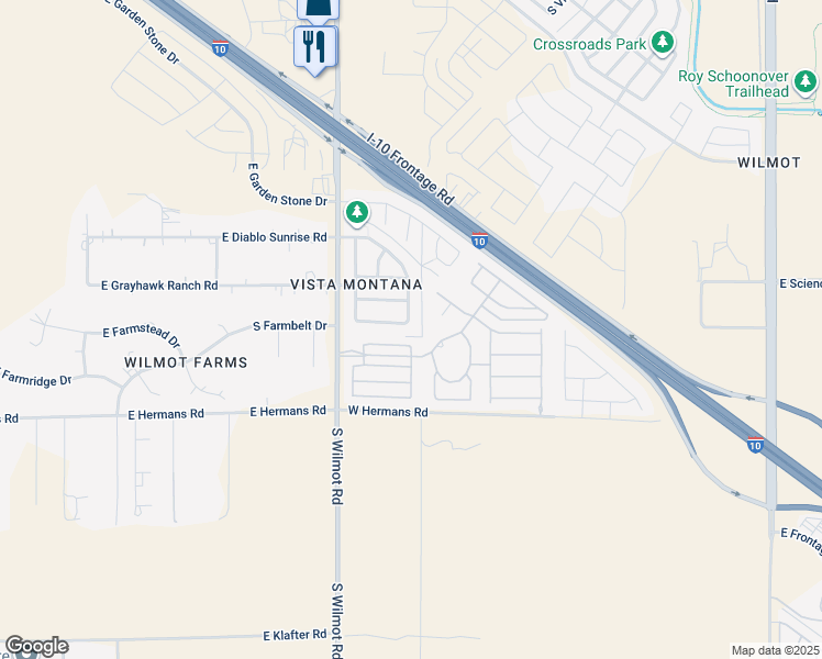 map of restaurants, bars, coffee shops, grocery stores, and more near 6436 East Sage Stone Street in Tucson