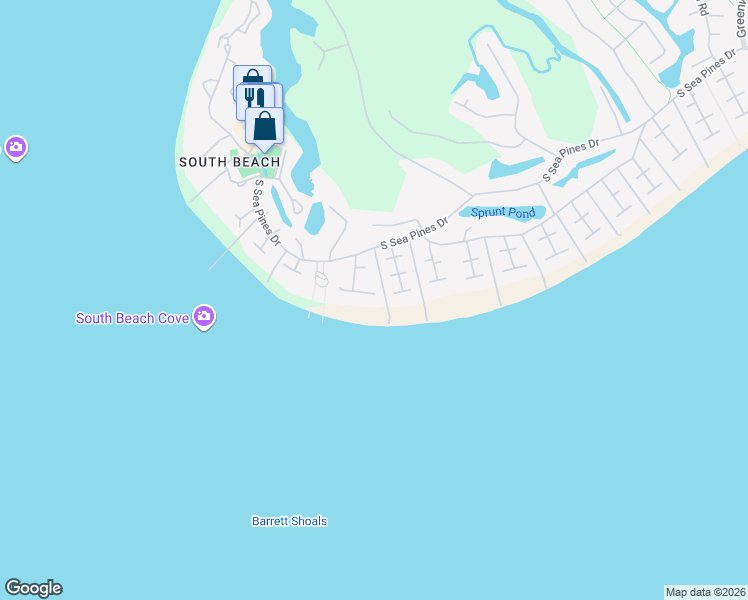 map of restaurants, bars, coffee shops, grocery stores, and more near 17 Painted Bunting Road in Hilton Head Island