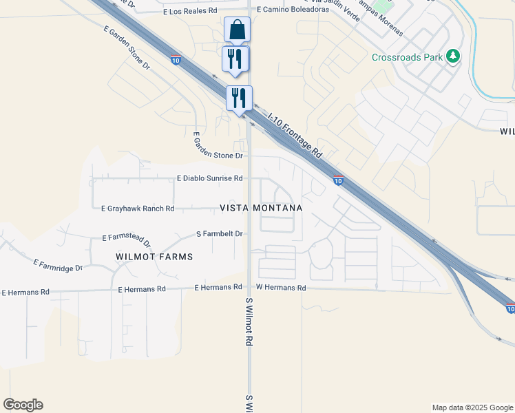 map of restaurants, bars, coffee shops, grocery stores, and more near 7892 South Baja Stone Avenue in Tucson