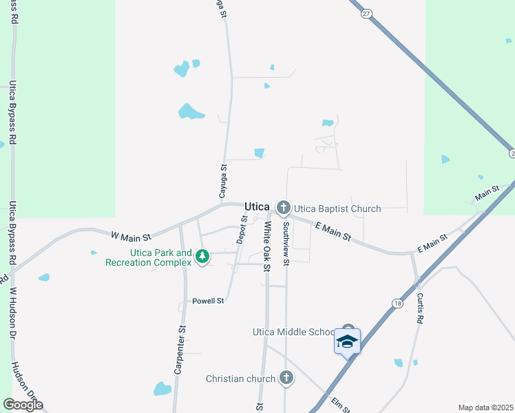 map of restaurants, bars, coffee shops, grocery stores, and more near in Utica