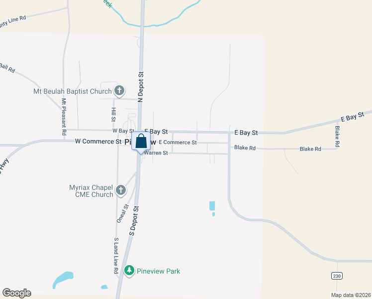 map of restaurants, bars, coffee shops, grocery stores, and more near 213 Warren Street in Pineview