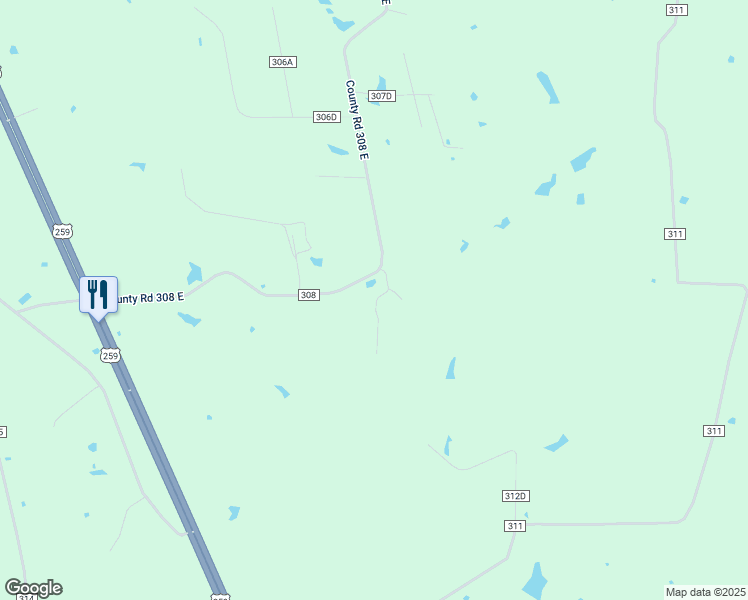 map of restaurants, bars, coffee shops, grocery stores, and more near 858 County Road 308 East in Henderson