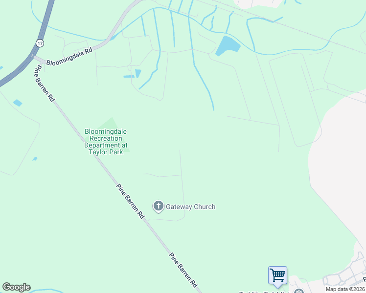 map of restaurants, bars, coffee shops, grocery stores, and more near 1726 Pine Barren Road in Bloomingdale