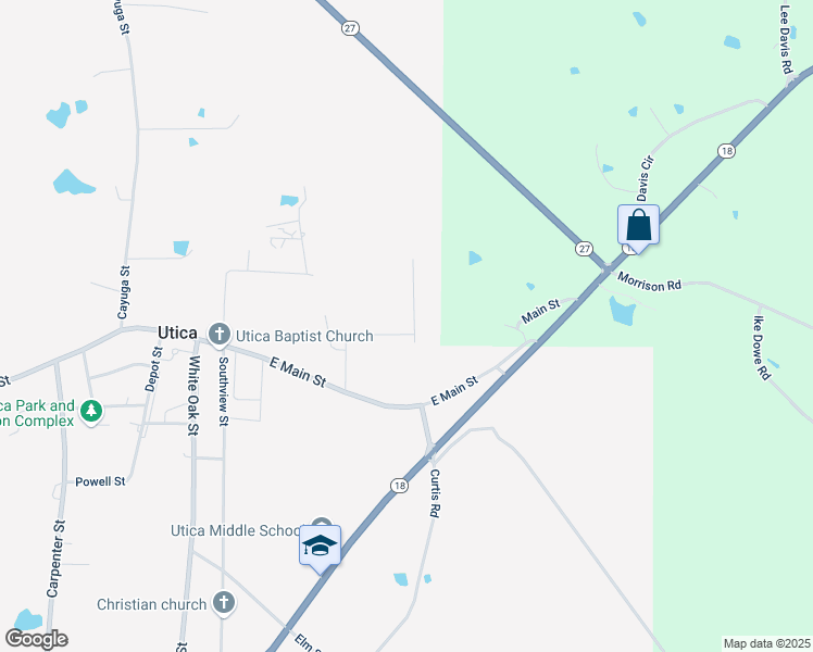map of restaurants, bars, coffee shops, grocery stores, and more near 311 Mixon Street in Utica