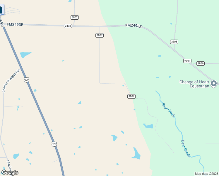 map of restaurants, bars, coffee shops, grocery stores, and more near 555 County Road 3807 in Bullard