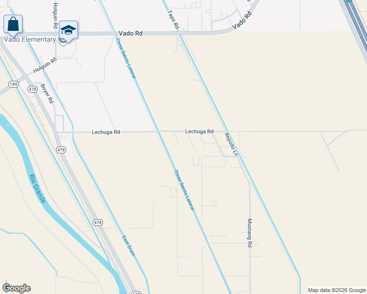 map of restaurants, bars, coffee shops, grocery stores, and more near 135 Cilantro Lane in Vado