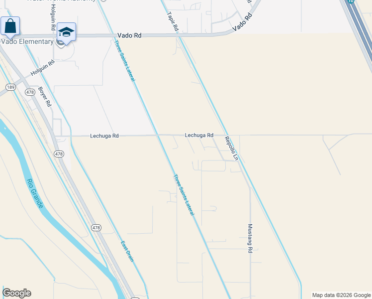 map of restaurants, bars, coffee shops, grocery stores, and more near 135 Cilantro Lane in Vado