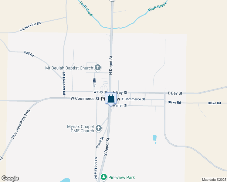 map of restaurants, bars, coffee shops, grocery stores, and more near 111 West Bay Street in Pineview
