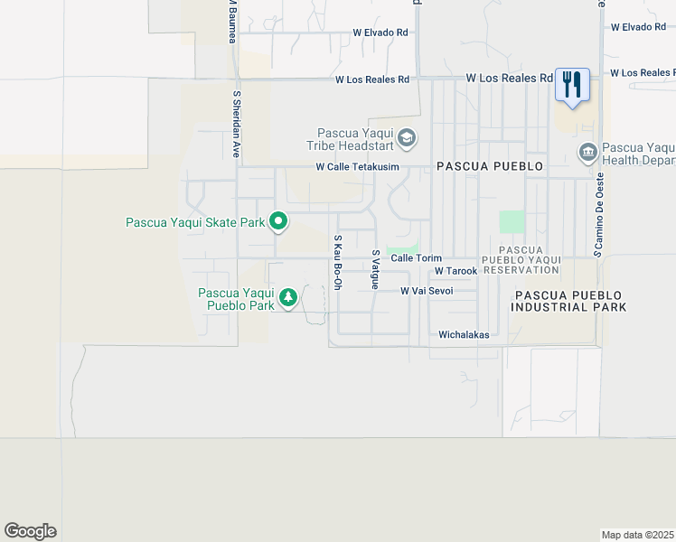 map of restaurants, bars, coffee shops, grocery stores, and more near South Kau Bo-Oh in Pima County