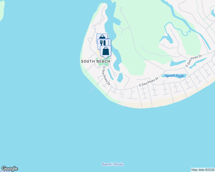 map of restaurants, bars, coffee shops, grocery stores, and more near 1 Pintail Court in Hilton Head Island