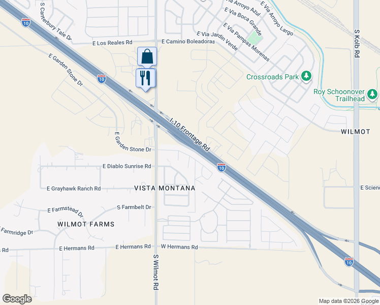 map of restaurants, bars, coffee shops, grocery stores, and more near 6459 East Garden Stone Drive in Tucson
