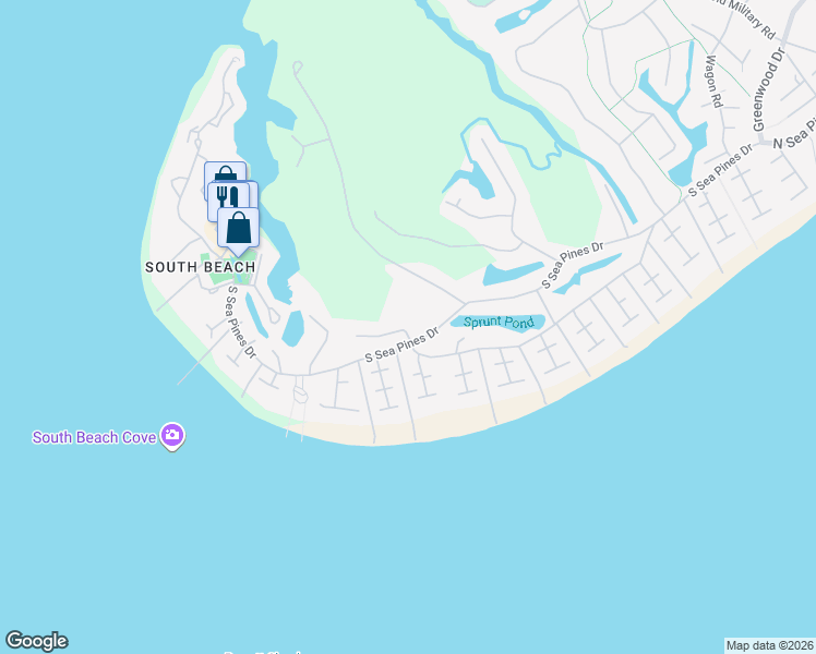 map of restaurants, bars, coffee shops, grocery stores, and more near 76 North Sea Pines Drive in Hilton Head Island