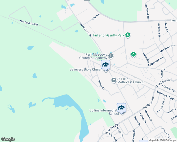 map of restaurants, bars, coffee shops, grocery stores, and more near 1725 Clearbrook Lane in Corsicana