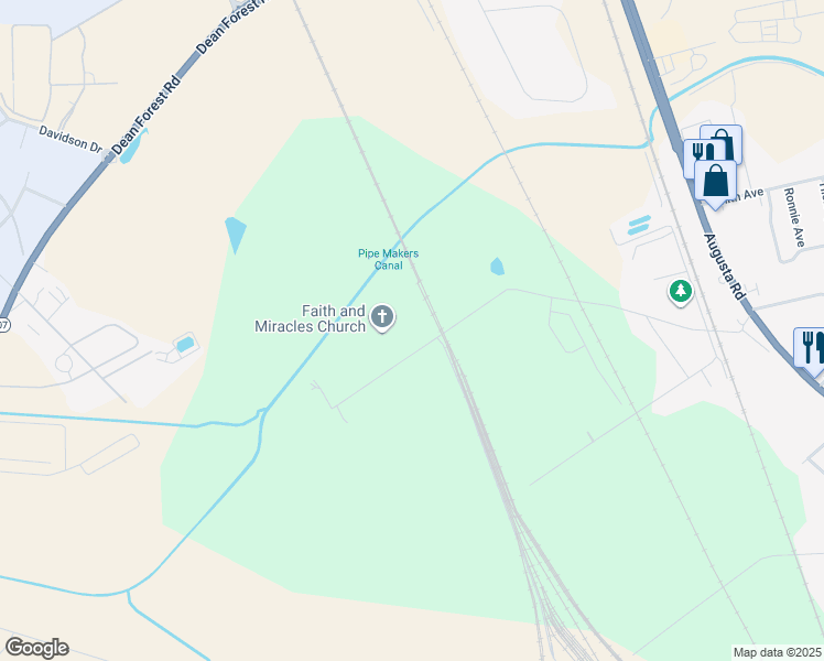 map of restaurants, bars, coffee shops, grocery stores, and more near 401 Big Hill Road in Savannah