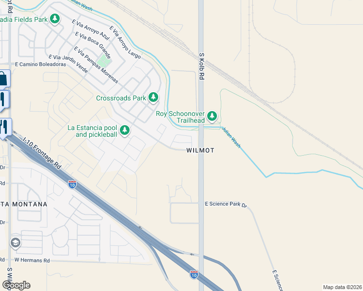 map of restaurants, bars, coffee shops, grocery stores, and more near 7046 East Calle Arco Iris in Tucson