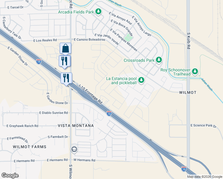 map of restaurants, bars, coffee shops, grocery stores, and more near 6525 East Benson Highway in Tucson