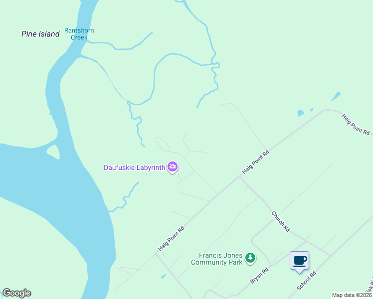 map of restaurants, bars, coffee shops, grocery stores, and more near 6 Rodeo Drive in Daufuskie Island