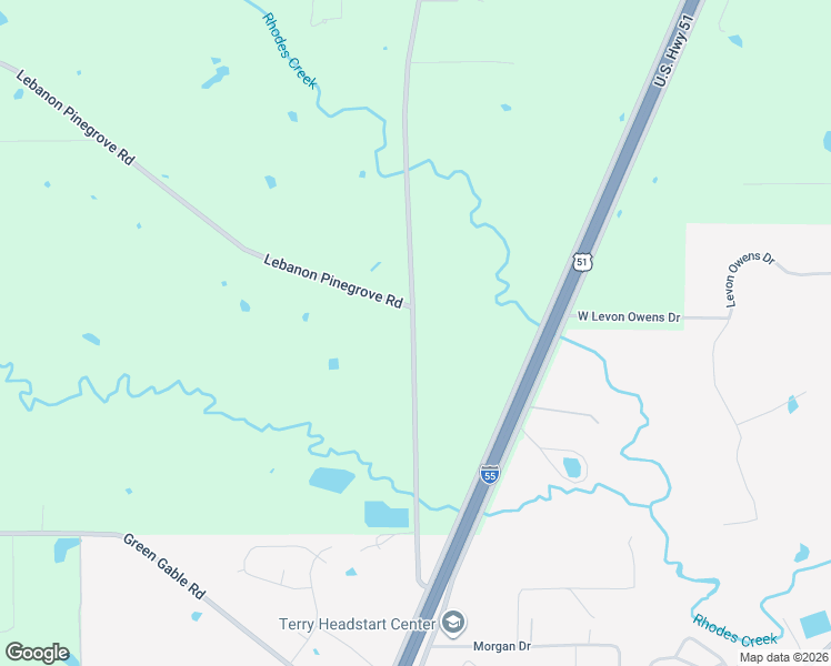 map of restaurants, bars, coffee shops, grocery stores, and more near 8724 Old Highway 51 in Terry