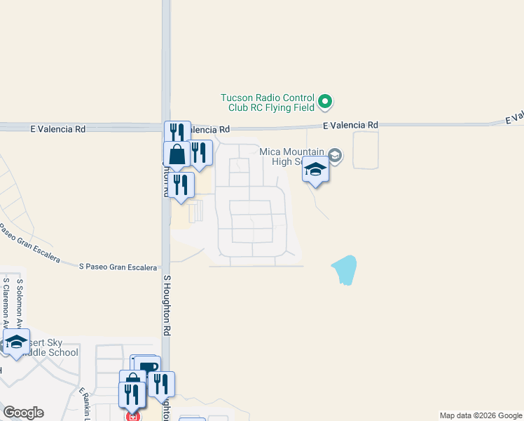 map of restaurants, bars, coffee shops, grocery stores, and more near 10546 Bonpland Willow Drive in Tucson