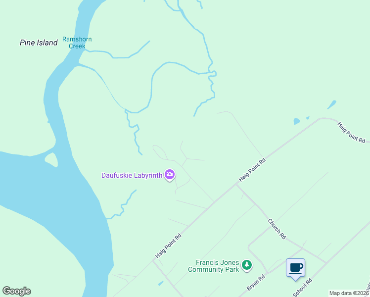 map of restaurants, bars, coffee shops, grocery stores, and more near 6 Rodeo Drive in Daufuskie Island