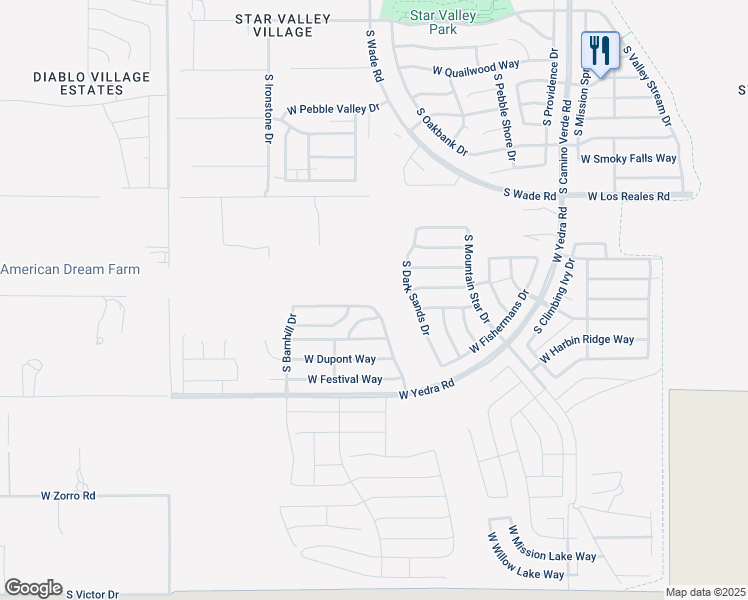 map of restaurants, bars, coffee shops, grocery stores, and more near 7529 South Granite Hill Drive in Tucson