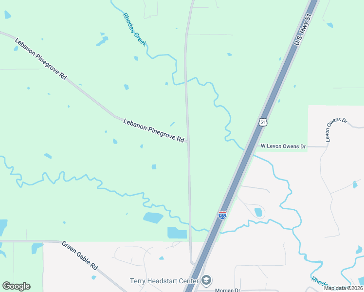 map of restaurants, bars, coffee shops, grocery stores, and more near 8724 Old Highway 51 in Terry