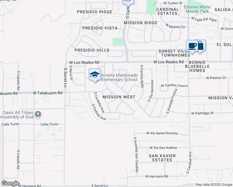 map of restaurants, bars, coffee shops, grocery stores, and more near 7495 South Brackenbury Drive in Tucson