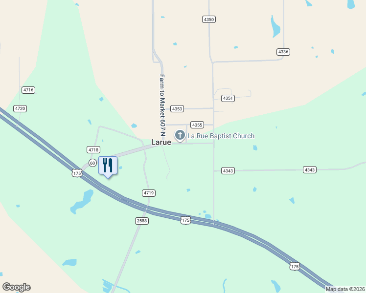 map of restaurants, bars, coffee shops, grocery stores, and more near 11226 Texas 60 Loop in LaRue