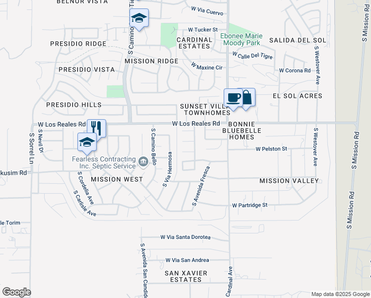 map of restaurants, bars, coffee shops, grocery stores, and more near 3074 Placita Del Pasillo in Tucson