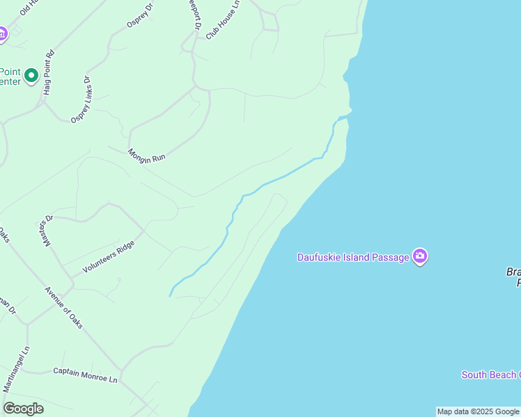 map of restaurants, bars, coffee shops, grocery stores, and more near 153 Avenue of Oaks in Daufuskie Island