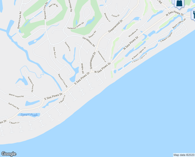 map of restaurants, bars, coffee shops, grocery stores, and more near 11 Surf Scoter Road in Hilton Head Island