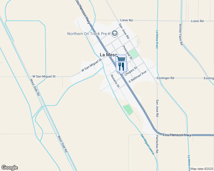 map of restaurants, bars, coffee shops, grocery stores, and more near 216 Chopes Street in La Mesa