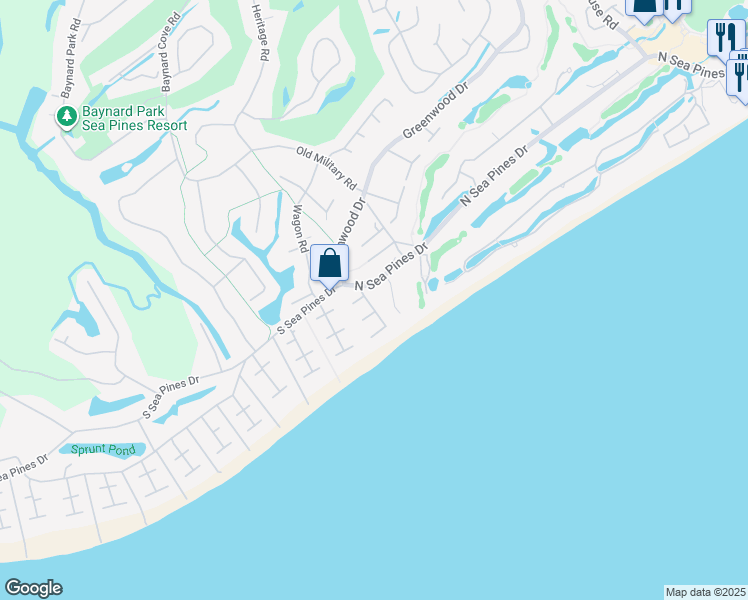 map of restaurants, bars, coffee shops, grocery stores, and more near 11 Surf Scoter Road in Hilton Head Island