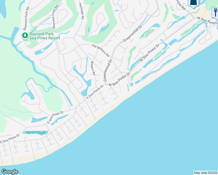 map of restaurants, bars, coffee shops, grocery stores, and more near 2 Surf Scoter Road in Hilton Head Island