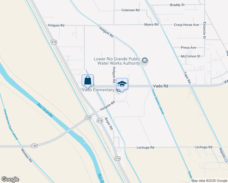 map of restaurants, bars, coffee shops, grocery stores, and more near 330 Holguin Road in Vado