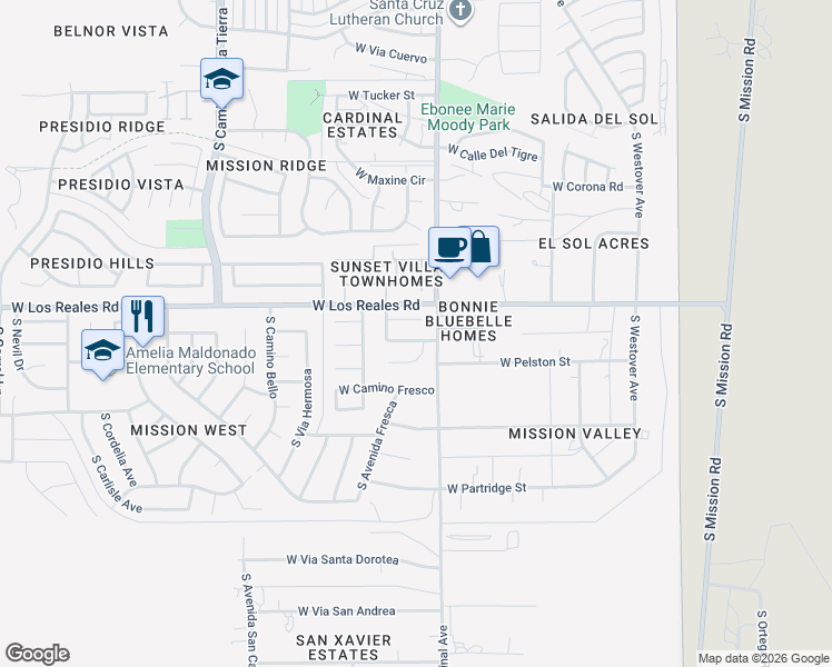 map of restaurants, bars, coffee shops, grocery stores, and more near 2940 West Ring Tail Drive in Tucson