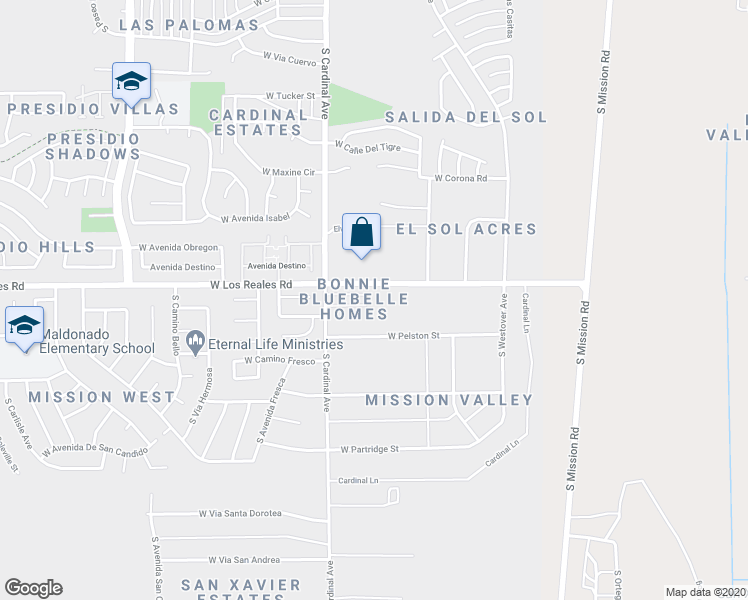 map of restaurants, bars, coffee shops, grocery stores, and more near 2800 West Pelston Street in Tucson