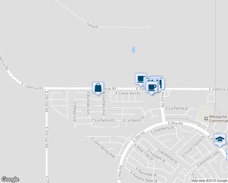 map of restaurants, bars, coffee shops, grocery stores, and more near 8829 East Laurie Ann Drive in Tucson