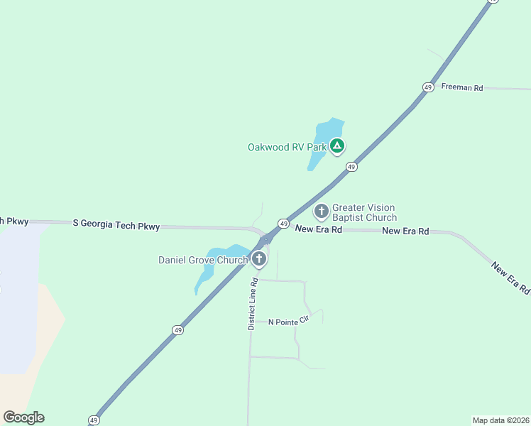 map of restaurants, bars, coffee shops, grocery stores, and more near 1155 South Georgia Tech Parkway in Americus