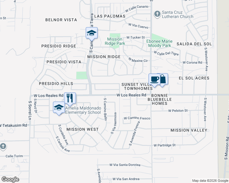 map of restaurants, bars, coffee shops, grocery stores, and more near 3177 Avenida Destino in Tucson