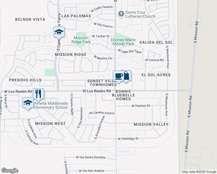 map of restaurants, bars, coffee shops, grocery stores, and more near 2943 Avenida Destino in Tucson