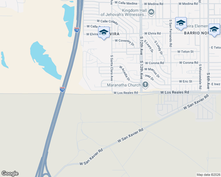 map of restaurants, bars, coffee shops, grocery stores, and more near 803 West Oahu Lane in Tucson