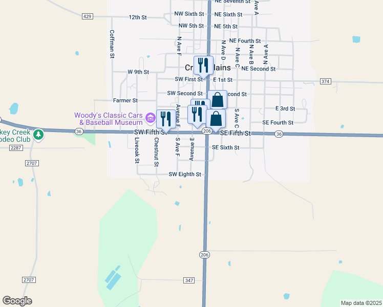 map of restaurants, bars, coffee shops, grocery stores, and more near 641 Avenue East in Cross Plains