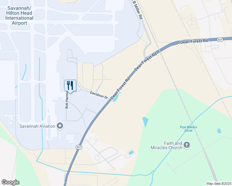 map of restaurants, bars, coffee shops, grocery stores, and more near 2470 Dean Forest Road in Savannah