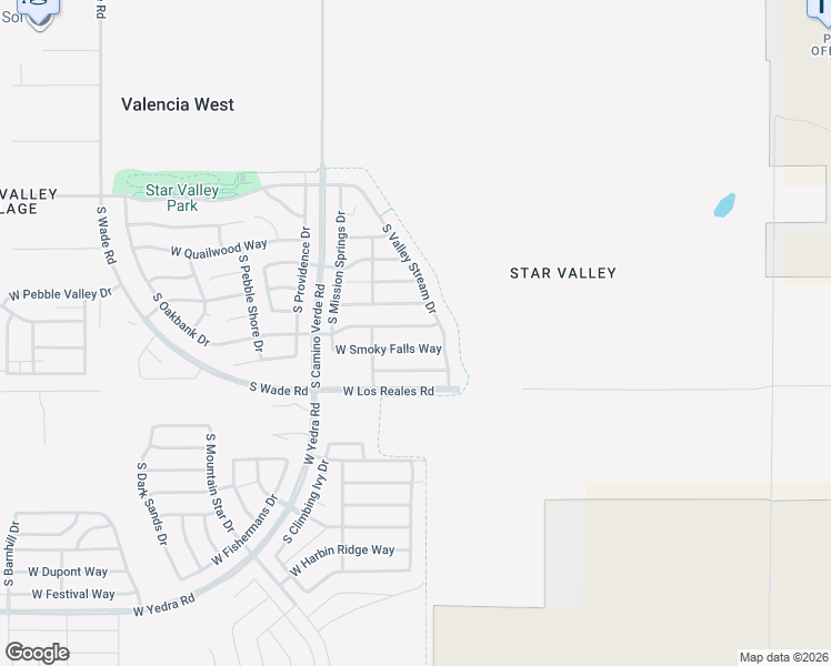 map of restaurants, bars, coffee shops, grocery stores, and more near 6421 West Wolf Valley Way in Tucson