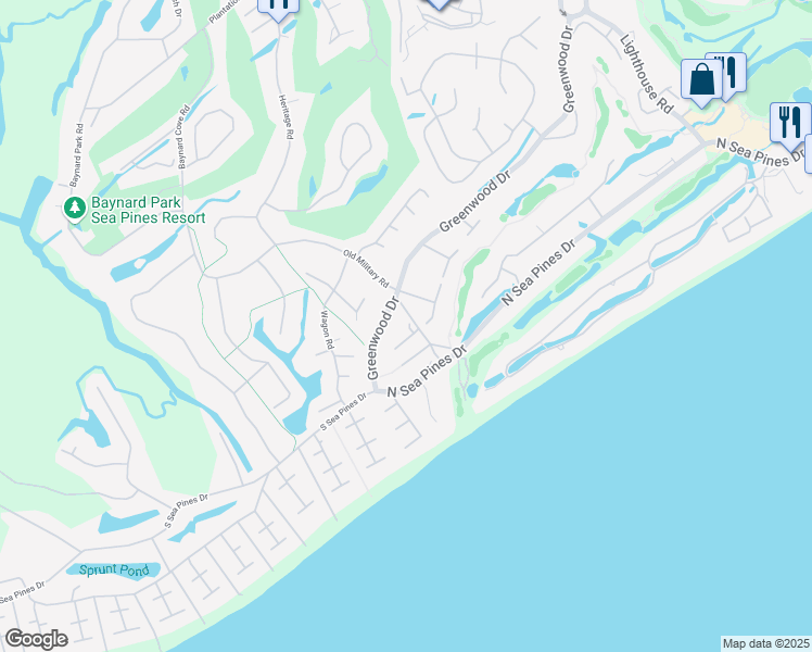 map of restaurants, bars, coffee shops, grocery stores, and more near 8 Jessamine Place in Hilton Head Island