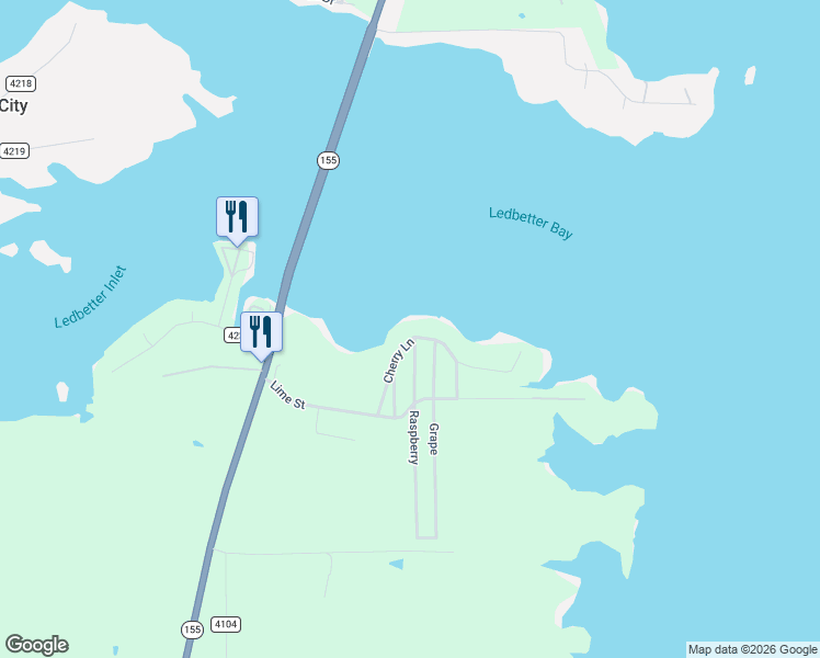 map of restaurants, bars, coffee shops, grocery stores, and more near 22439 Cherry Lane in Frankston