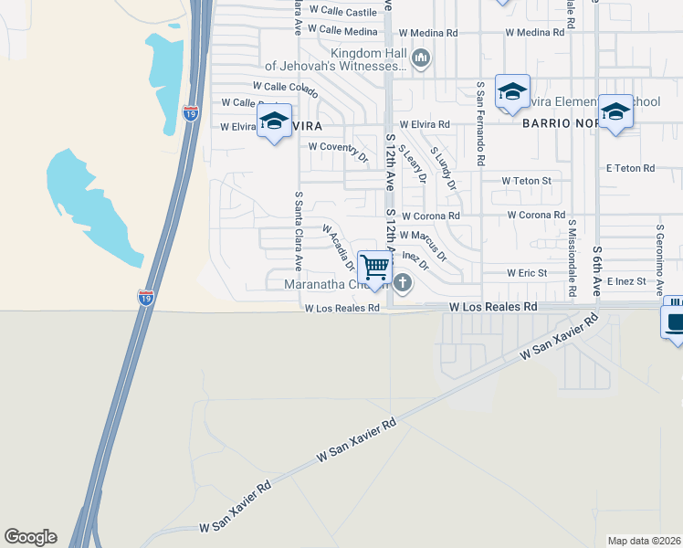 map of restaurants, bars, coffee shops, grocery stores, and more near 779 West Lightstar Circle in Tucson