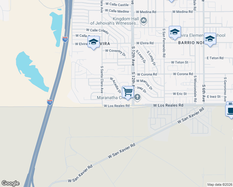 map of restaurants, bars, coffee shops, grocery stores, and more near 779 West Lightstar Circle in Tucson